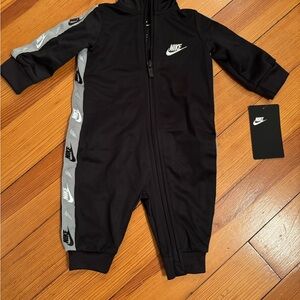 Nike Kids Black and Gray One Piece Romper.